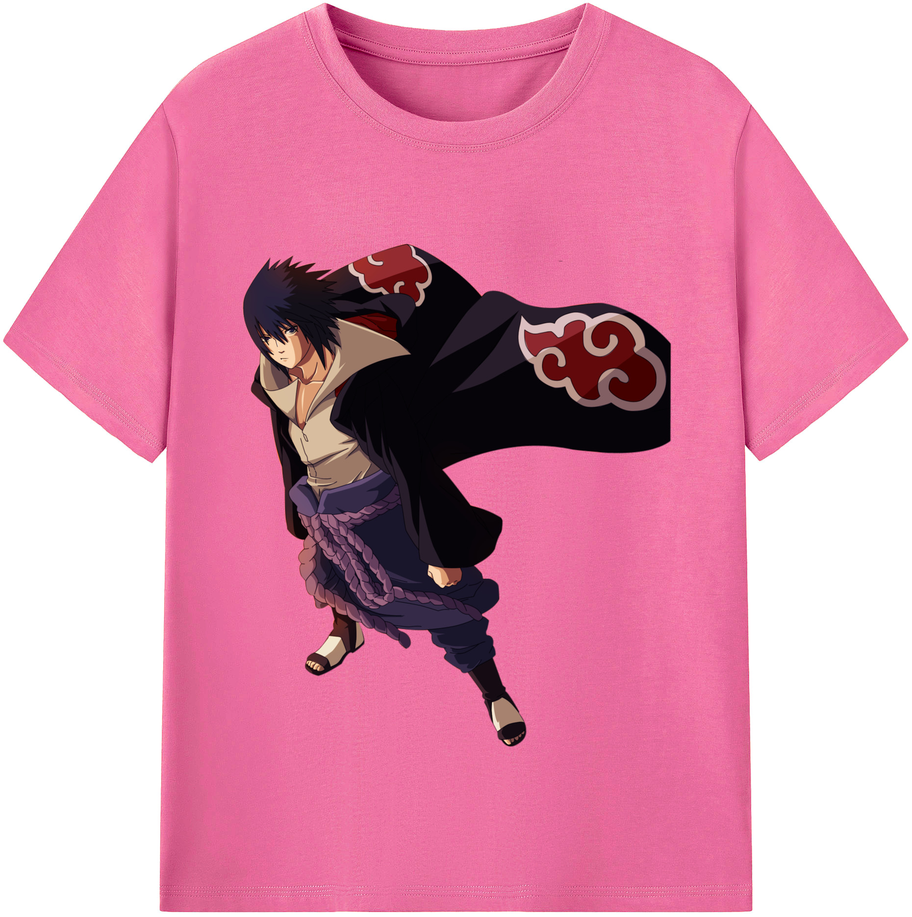 （画像用） NARUTO -ナルト- うちは サスケ Uchiha Sasuke レディースカジュアルプリントTシャツ（綿100％）